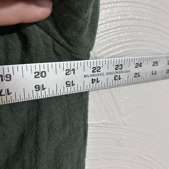 Madewell Drop Shoulder Crop Blazer M Gauzy Linen Slouchy Oversized Green - Picture 8 of 9